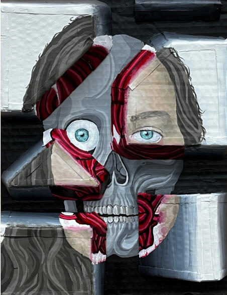 3-D cardboard painting